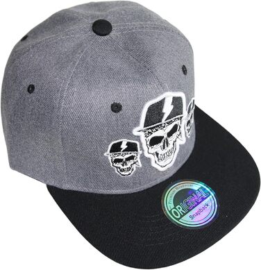 Кепка Snapback Beybey з принтом черепа. Стильний дизайн для чудового вигляду (50, TRPPL, сірий)