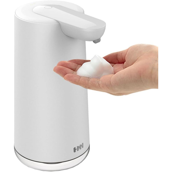 Frohsun Automatic Soap Dispenser - Rechargeable, Touchless, Motion Sensor, 350ml Capacity, Adjustable Foam Volume, IPX7 Waterproof - for Kitchen, Bathroom & Hotel Use (White)