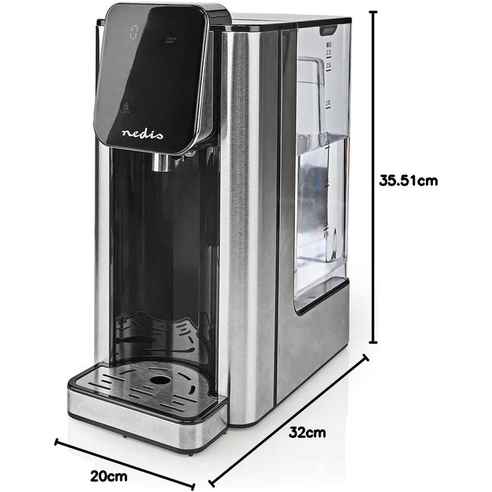 Hot Water Dispenser - 2600 W - 2.5 l - Black (2.7 Liter, Black / Aluminum)