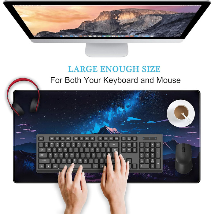 Килимок для миші та клавіатури Moon Mushroom XXL 80x40 см (Blue Mountain)