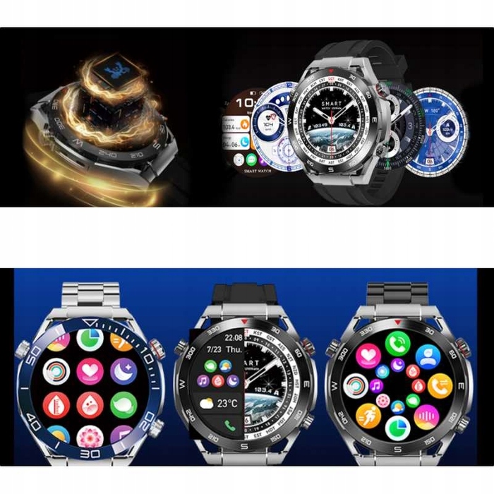 Чоловічий смартгодинник Smart-Trend SMARTWATCH PRO SILVER, чорний