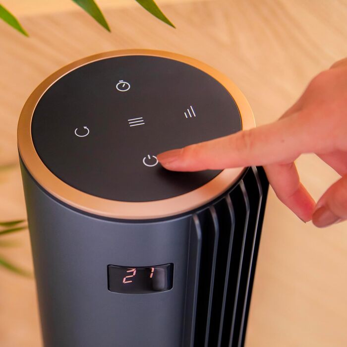 Турбовентилятор Cecotec EnergySilence 9090 Skyline, 76 см, білий, з пультом керування та дисплеєм