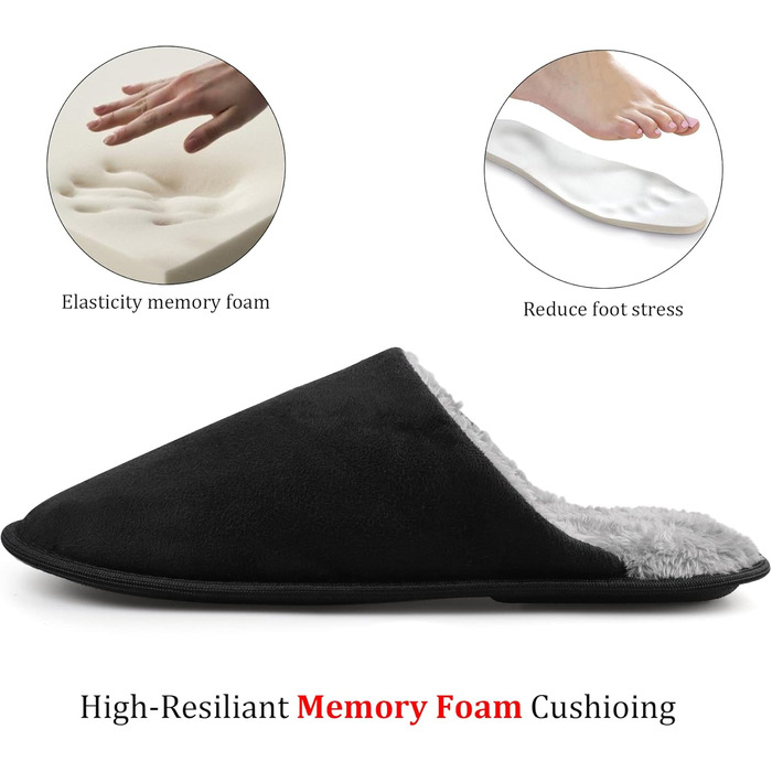 Тапочки домашні для чоловіків та жінок, теплі, з плюшем, зимові, з піною Memory Foam, антиковзаючі, м'які, пухнасті, для дому та вулиці, 46/47 EU, Стиль 10