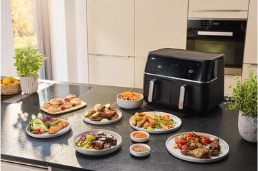 Фритюрниця електрична Braun TwinCook 3 TD3030IBK 10л (8л + 2л) з двома камерами, 8 програм, чорна, без PFAS