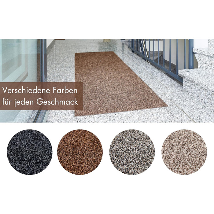 Килимок для дому Samson Sauberlauf, 40x60 см, бежевий (Braun), для внутрішнього та зовнішнього використання, миючий, з антиковзким покриттям