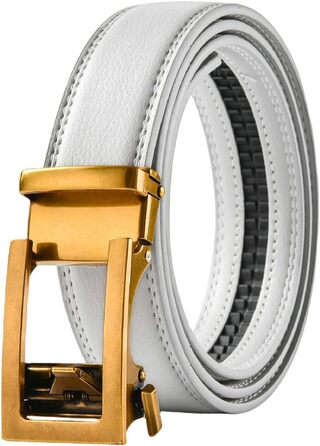 Чоловічий шкіряний ремінь CMZYBBD з автоматичною пряжкою - стильний, повсякденний та офіційний для костюмів, джинсів, штанів, регульований, класичний дизайн, 125 см