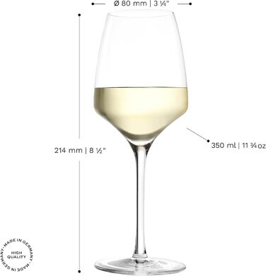 Stölzle Lausitz White Wine Glasses Experience 6-Piece Set 350 ml – High-quality wine glasses ideal for white wine & aperitif – Elegant white wine bowl made of crystal glass – dishwasher-safe & Made in Germany