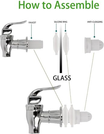 Скляний диспенсер для напоїв на підставці 4л з нержавіючої сталі (2 шт.)