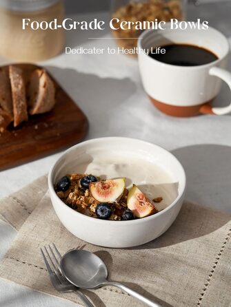 Набір мисок DOWAN для мюслі, супів та салатів, 6 шт, 680 мл (білий та коричневий)