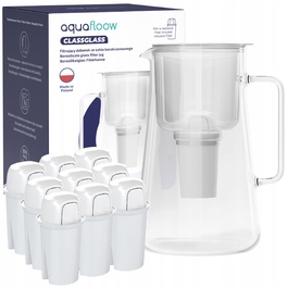 Скляний фільтр-глечик AquaFloow ClassGlass White + 10 фільтрів Class