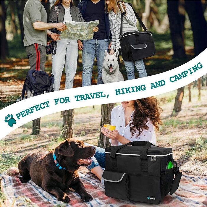 Сумка-органайзер для собак PetAmi: дорожня сумка для корму та аксесуарів, ідеальна для кемпінгу та подорожей (37x20x30 см)