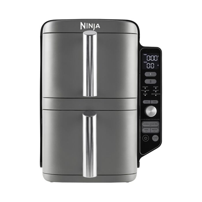 Аерофритюрниця Ninja Double Stack XL 9.5л з двома кошиками, сірий SL400EU - Фритюрниця без олії з 6 програмами
