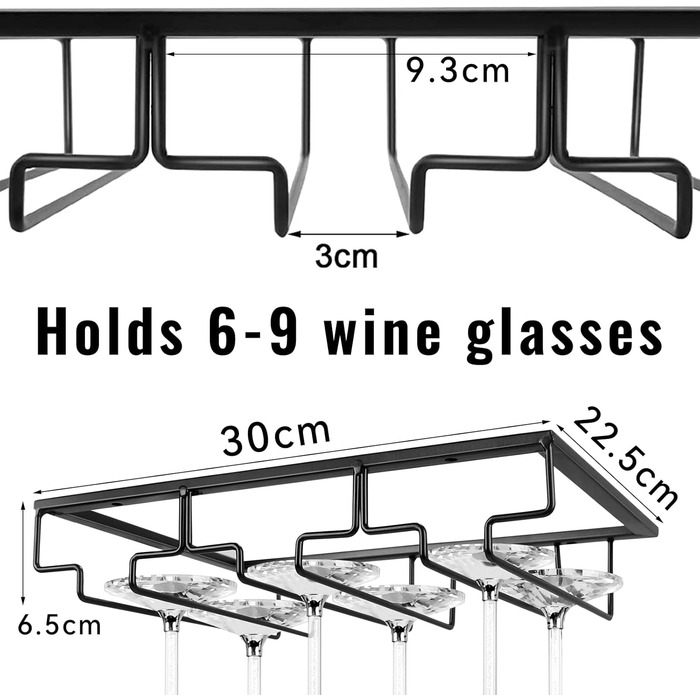 Металевий трирядний тримач для келихів вина Anshuke – 8-12 келихів, для дому, ресторану, бару