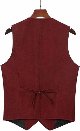 Жилет чоловічий Solovedress Vintage Classic Wolle, формальний, приталений, для весілля, Groomsmen, червоний, XL