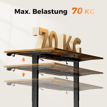 Регульований за висотою стіл Agilestic: електричний, з пам'яттю, ергономічний, для роботи та ігор, 120 x 80 см, білий/коричневий