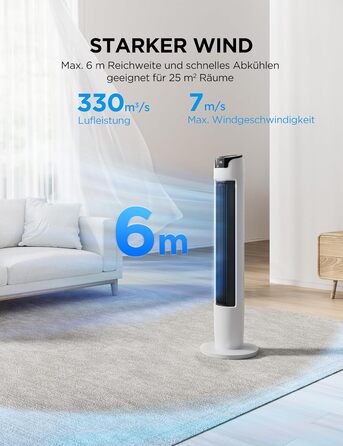 Турбовентилятор Midea FZ10-17JR: тиха робота, пульт дистанційного керування, 92 см, 45 Вт, чорний