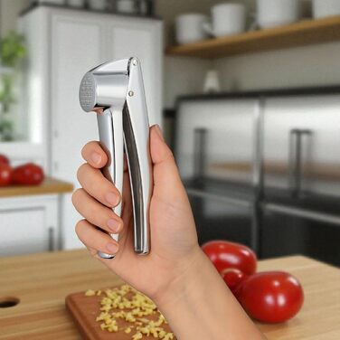 Преміум-прес для часнику EliteHoff з нержавіючої сталі, часникорізка, міцний та практичний кухонний аксесуар, стійкий до миття в посудомийній машині