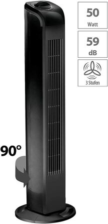 Турбовентилятор Sichler для дому: потужний вентилятор-колона з 3 швидкостями та осциляцією 90°, 50 Вт