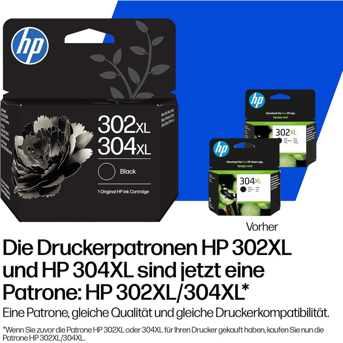 Оригінальний чорний картридж HP 302XL/304XL для принтера, підвищена ємність (нова версія)