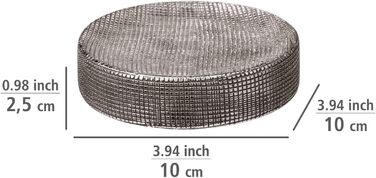 Підставка для мила WENKO Rivara, керамічна мильниця для мила, Ø 10 x 2,5 см, срібна