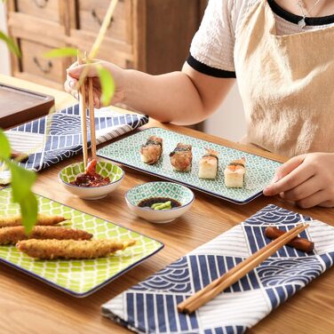 Набір посуду Vancasso HARUKA Sushi Set для суші (2 персони), кераміка, суші-тарілки, соусники, палочки для їжі