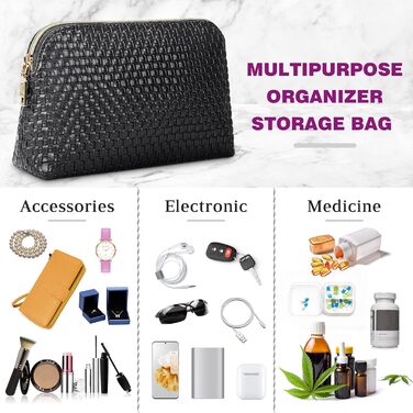 Косметичка NUBILY для подорожей: 2 шт. водовідштовхуваних культбагелів на блискавці (чорний)