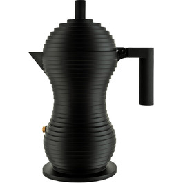 Кавоварка еспресо Alessi Pulcina MDL02/6 BB, алюмінієва, 6 чашок, чорна, 20 см, дизайнерська