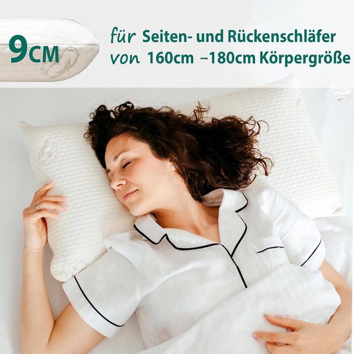 KNERST® Belly Sleeper Pillow - Ergonomic Head Pillow for Ultimate Comfort - Neck Support Pillow - Memory Foam Pillow - Sleep Pillow - Flat Pillow for Belly Sleepers [Height 6cm]