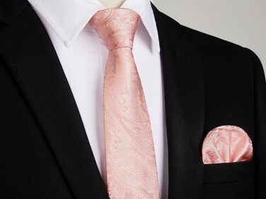 Набір краватки та кишенькового хустинки Enlision для чоловіків (світло-рожевий)