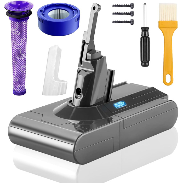 Акумулятор V8 для пилососа Dyson, 7200mAh, замінний акумулятор Li-ion для Dyson V8 Absolute/Animal/Fluffy/Motorhead Exclusive