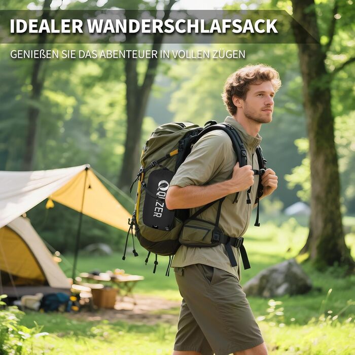 Спальний мішок для дорослих та дітей, зимовий, легкий, для кемпінгу та альпінізму, 650 FP гусячий пух, 500г, чорний, робоча температура -30°C ~ +8°C