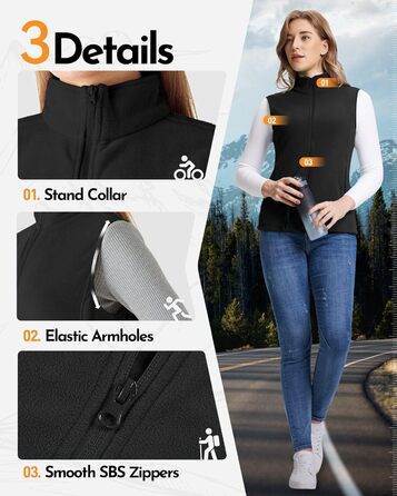 Жіноча флісова жилетка Outdoor Ventures - тепла безрукавка для спорту та відпочинку, чорна, XS