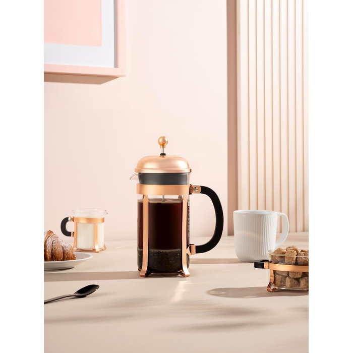 Bodum Kaffeebereiter: Бразова кавоварка з боросилікатного скла, коричнева, 34 oz (1 л), з мідною колбою