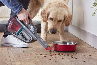 Ручний акумуляторний пилосос BLACK+DECKER BHHV315J Lithium Dustbuster Titanium/Red 12V, 500 мл, циклонна технологія, безмішковий, з насадкою для щілин