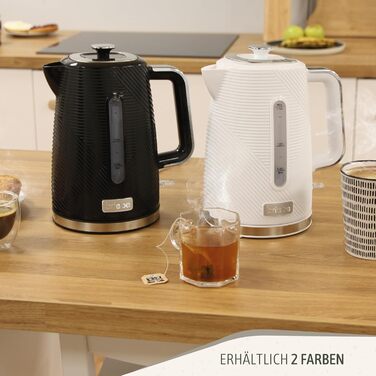 Електричний чайник Breibe Elegance 1.7L: Швидкий нагрів, без BPA, 360° обертання, Strix Controller, автоматичне відключення, бездротова кана, сучасний дизайн, білий