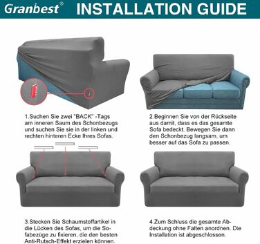 Granbest 1 Pack Thickened Couch Cover Durable Velvet Plush Sofa Cover for Oversized Couch High Stretch Couch Cover for Dogs, Pets Anti-Slip Furniture Protector for Living Room (4 Seater, Dark Green)