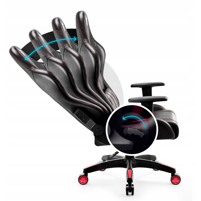 Ігрове крісло Diablo Chairs X-One 2.0, штучна шкіра, чорно-червоне