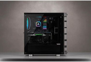 Корпус для ПК Corsair iCUE 465X RGB Mid-Tower ATX, загартоване скло, 3 вентилятори LL120 RGB, білий