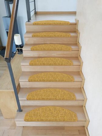 Ступінчасті килимки Kettelservice-Metzker Altona напівкруглі | Одинарні та набори I Килимки на сходи, золотий колір, 26 шт.