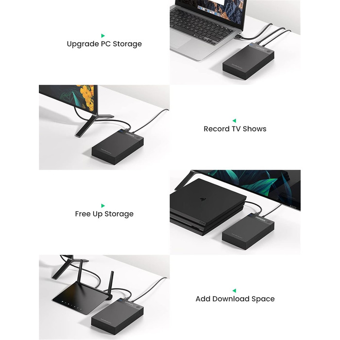 Зовнішній корпус для HDD UGREEN USB 3.0 UASP 3.5 дюймів, кейс для жорсткого диска (набір 2 шт.)