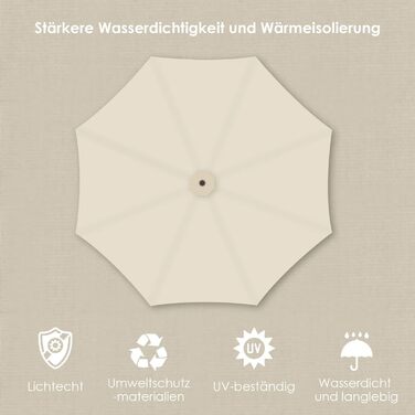 Daromigo Parasol 300/350 cm with Crank | Pergola Parasol with Stand | Garden Parasol Sun Protection UV Protection Aluminum | Crank Parasol Market Parasol Waterproof for Garden
