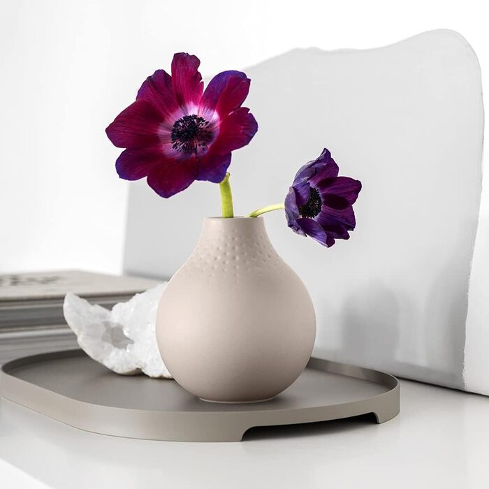 Ваза Villeroy & Boch Collier Noir No. 2, 16 x 116 x 20 см, преміум фарфор, чорний перламутровий колір