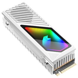 SSD-накопичувач M.2 2280 з RGB-підсвічуванням та охолодженням, преміум-алюмінієвий дизайн, ефективний тепловий захист, з термопрокладкою (білий)