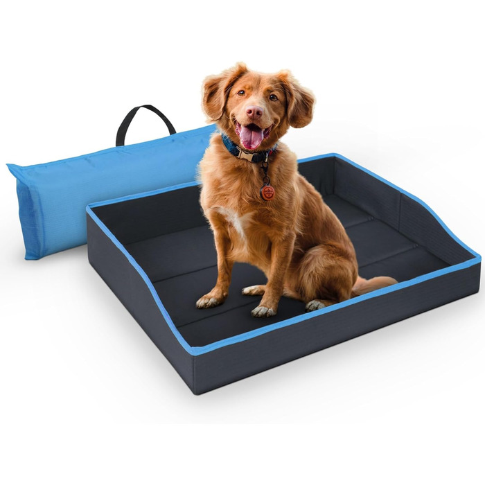 Портативне лежанка для собак та котів Bestlivings - блакитний (60x43 см) - розкладне, для подорожей, з міцним каркасом