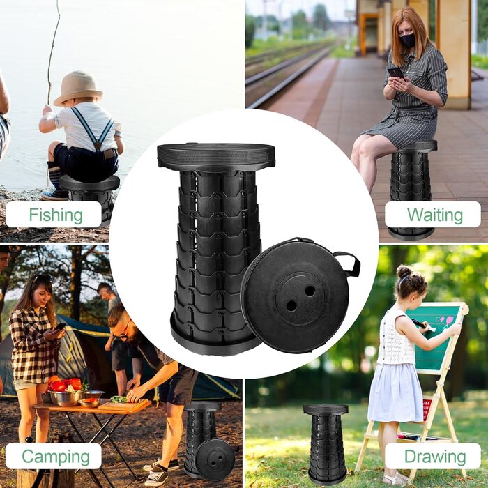 Складаний стільчик, телескопічний стільчик для кемпінгу, пікніків, риболовлі та подорожей