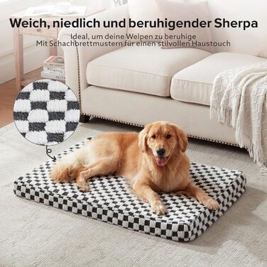 JOEJOY Extra Large Orthopedic Dog Bed, Extra Large Washable Cat Bed Dog Cushion with Memory Foam Washable Removable Waterproof Lining Orthopedic Dog Bed Gray