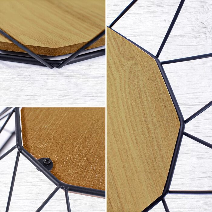 Металева фруктова ваза Chefarone - декоративний фруктовий кошик вінтаж чорного кольору (26x26x12 см)