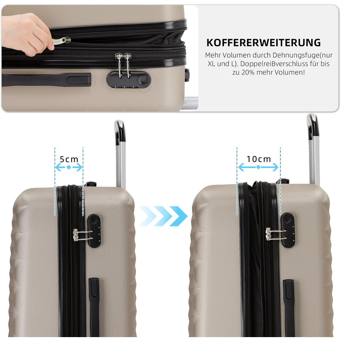 Чемодан BEIBYE Zwillingsrollen 2066 з жорстким корпусом: 15 кольорів, ABS-пластик, кодовий замок, подвійний замок, ексклюзивний інтер'єр, багатофункціональний