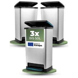 Novaliv Відро для сміття 50л з педаллю та м'яким закриттям - стабільний контейнер для сміття з кришкою для кухні та інших приміщень