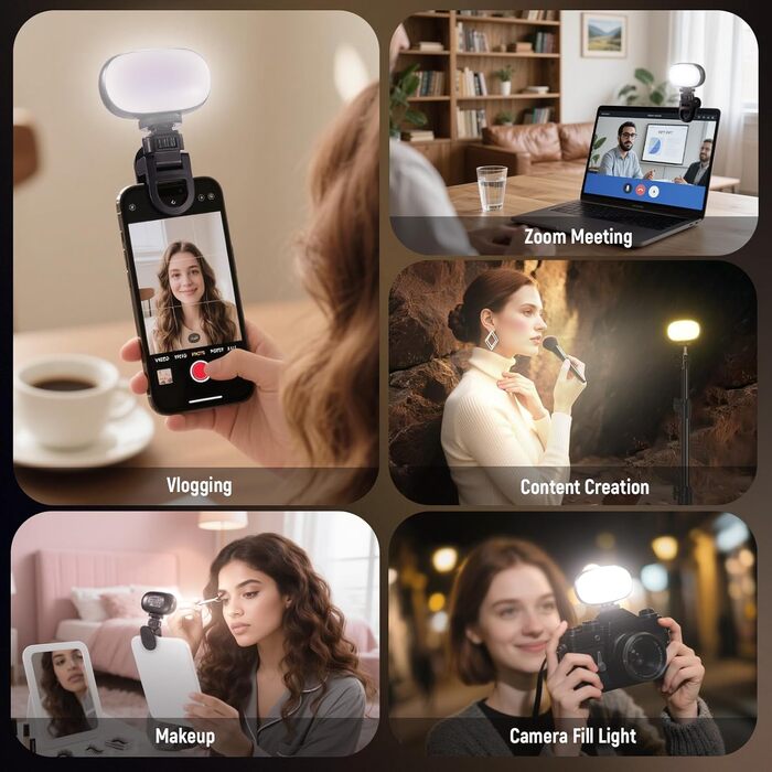 NEEWER BL120B LED світло для селфі та татуювань, сумісне з iPhone, з кліпсою, CPL фільтром, штативом та тримачем для телефону, BL120B (N9)